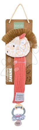 Puzdros y cadenas para chupones - Clip para chupete con animal de peluche Couleurs Savane Doudou et Compagnie - 4