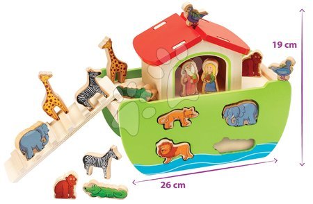 Giocattoli didattici in legno - Arca di Noè in legno con formine animali Stacking Toy Ark Eichhorn - 5