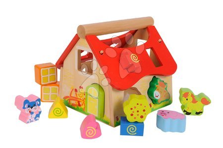 Wooden developmental toys - Wooden educational shape sorter house Eichhorn - 5