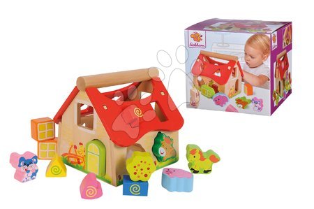 Wooden developmental toys - Wooden educational shape sorter house Eichhorn - 7