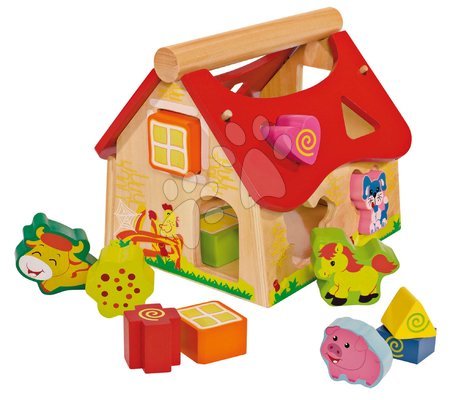 Wooden developmental toys - Wooden educational shape sorter house Eichhorn - 3