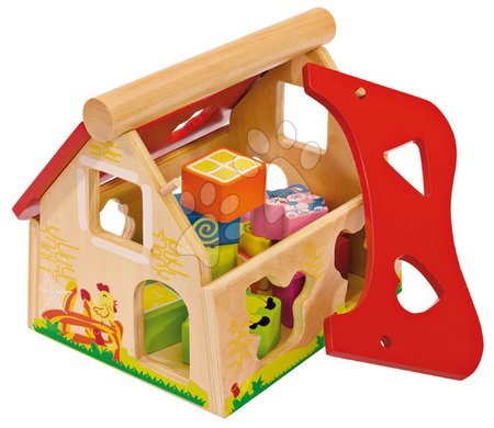 Wooden developmental toys - Wooden educational shape sorter house Eichhorn - 2