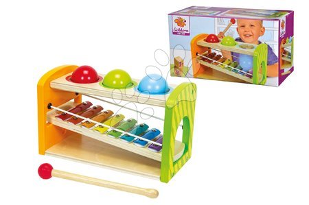 Dětské hudební nástroje - Dřevěný Xylofon Color Xylophone Hammering Bench Eichhorn - 6