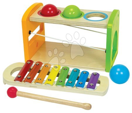 Dětské hudební nástroje - Dřevěný Xylofon Color Xylophone Hammering Bench Eichhorn - 5