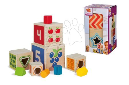 Jouets didactiques en bois - Tour d'empilage en bois Color Stacking Tower Eichhorn, - 5