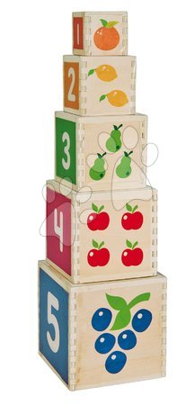 Jouets didactiques en bois - Tour d'empilage en bois Color Stacking Tower Eichhorn, - 3