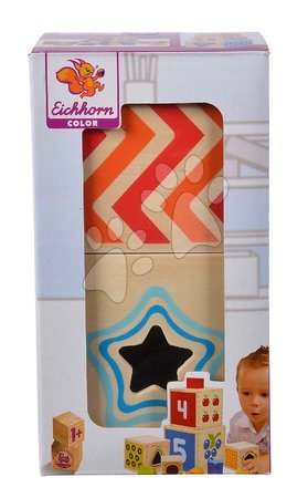 Jouets didactiques en bois - Tour d'empilage en bois Color Stacking Tower Eichhorn, - 7