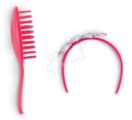 Játékbaba kiegészítők - Hajpánt és fésű Hair Brush Set Pink Ma Corolle - 3