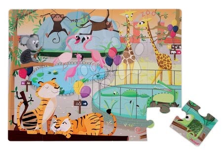 Puzzle pre najmenších - Puzzle Tactile Deň v zoologickej záhrade Janod - 9