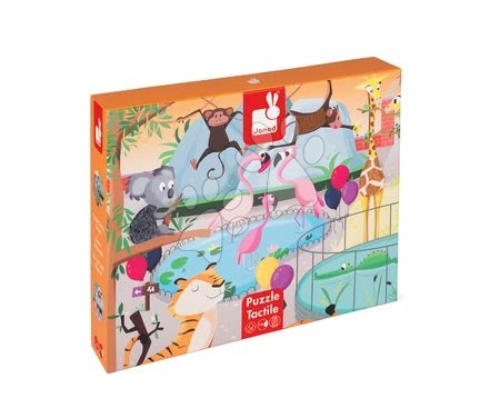 Puzzle pre najmenších - Puzzle Tactile Deň v zoologickej záhrade Janod - 10