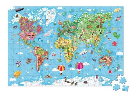 Dětské puzzle od 100–300 dílků - Puzzle Velká mapa světa Janod - 2