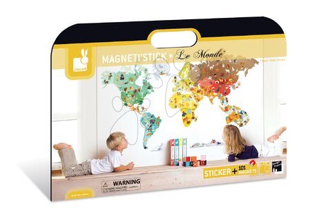 Magnetky pre deti - Magnetická dekorácia do detskej izby World Magneti' Stick Janod - 5