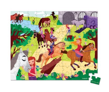 Detské puzzle od 100-300 dielov - Puzzle Jazda na koni Janod - 1