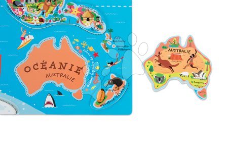 Magnetky pre deti - Magnetická mapa sveta Magnetic World Puzzle francúzska verzia Janod - 3