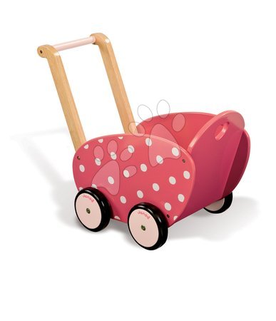 Dřevěné kočárky pro panenky - Dřevěný kočárek pro panenku Framboisine Doll 's Pram Janod - 1