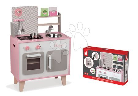 Drevené kuchynky - Drevená kuchynka Macaron Maxi Cooker Janod - 6