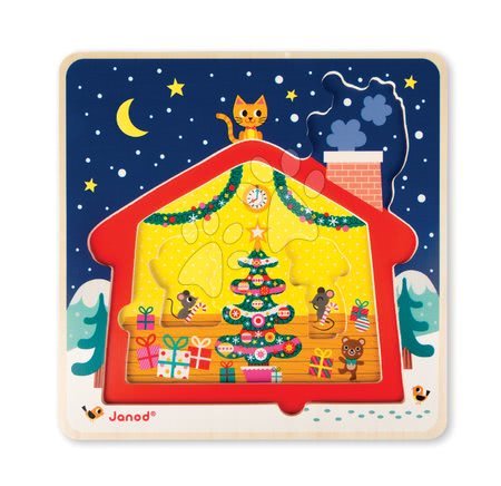 Puzzle per i più piccoli - Puzzle in legno Natale in casa Janod - 6