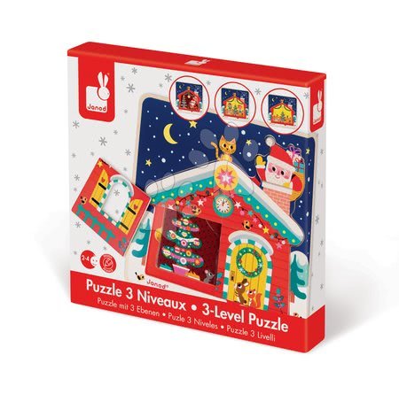 Puzzle per i più piccoli - Puzzle in legno Natale in casa Janod - 9