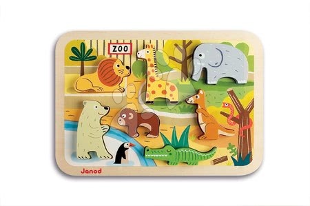 Puzzle pro nejmenší - Dřevěné puzzle pro nejmenší Zoo Chunky Janod - 1