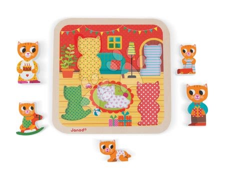 Puzzle pour enfants - Puzzle en bois pour les plus petits Chunky Janod Cats in the Room - 2