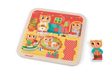 Puzzle pour enfants - Puzzle en bois pour les plus petits Chunky Janod Cats in the Room - 4