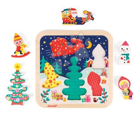 Puzzle für die Kleinsten - Holzpuzzle Magic Christmas Chunky Janod - 2