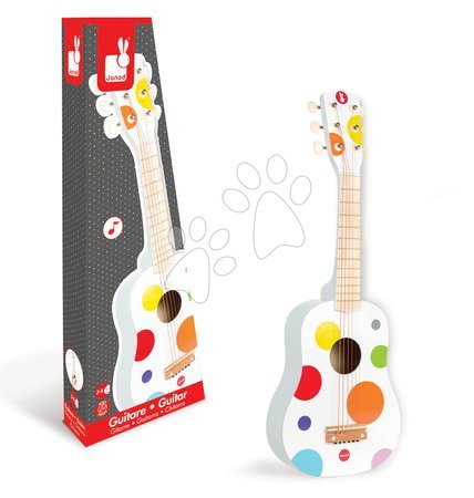 Dětské hudební nástroje - Dřevěná kytara Confetti Guitar Janod - 1