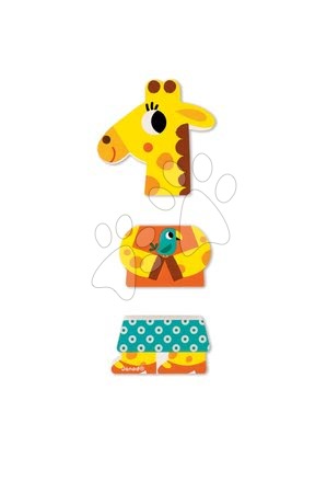 Puzzle pro nejmenší - Dřevěné magnetické figurky Zoo Funny Magnets Janod - 2