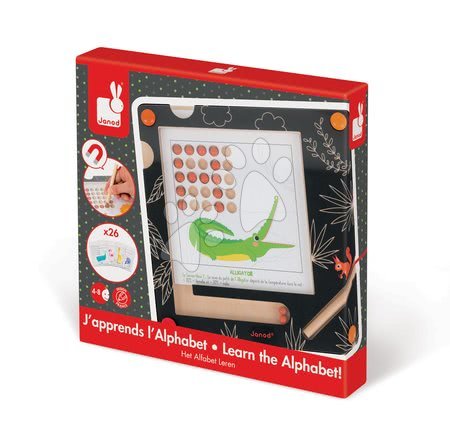 Jeux de société en langues étrangères - Jeu magnétique en bois Alphabet avec des animaux Janod - 7