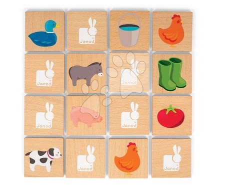 Pexeso - Dřevěné pexeso Barnyard Memory Game Janod - 2