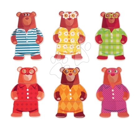 Baby puzzles - Wooden puzzle Bear in pajamas Zigolos Janod - 2