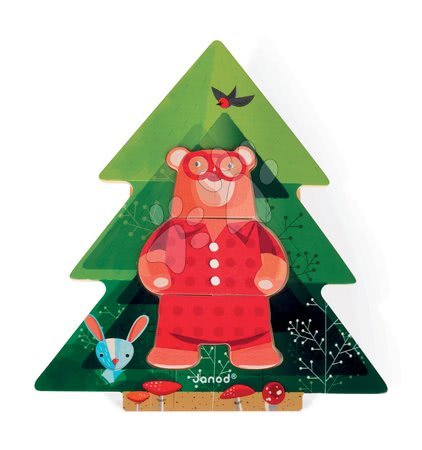 Baby puzzles - Wooden puzzle Bear in pajamas Zigolos Janod - 3