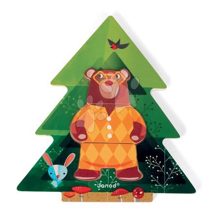 Baby puzzles - Wooden puzzle Bear in pajamas Zigolos Janod - 4