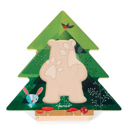 Baby puzzles - Wooden puzzle Bear in pajamas Zigolos Janod - 5