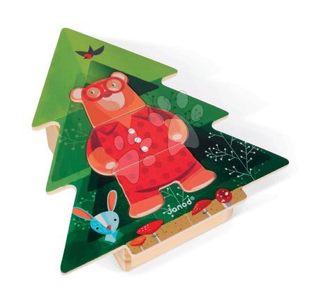 Baby puzzles - Wooden puzzle Bear in pajamas Zigolos Janod - 6