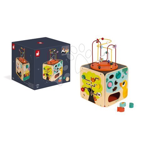 Jucării pentru dezvoltarea abilitătii copiiilor - Cub didactic cu labirint Multi-activity Looping Toy Janod - 4