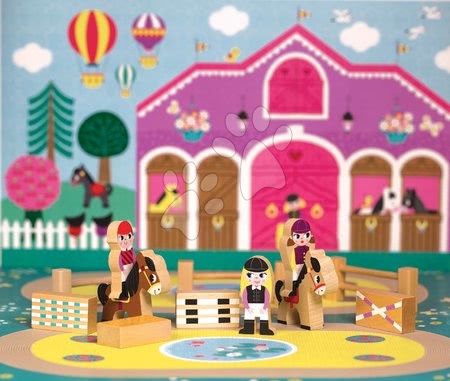 Farm vehicles - Wooden Fairy Tale Riding School Mini Story Janod - 2