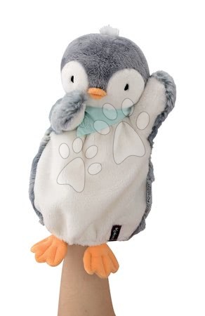 Lutke za najmlajše - Plišasti pingvin lutkovno gledališče Les Amis-Penguin Doudou Kaloo - 1