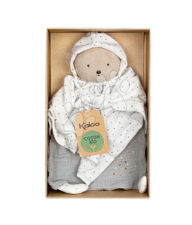 Alvókendők DouDou - Textil mackó szürke Organic Cotton Doudou Bear Grey Kaloo - 3