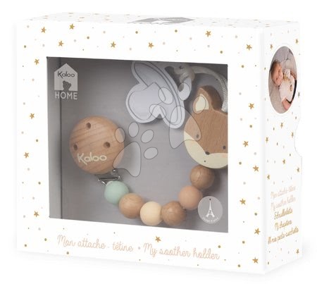 Pro miminka - Dřevěný řetízek na dudlík s liškou My Fox Soother Holder Home Kaloo - 1