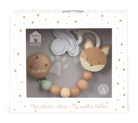 Pro miminka - Dřevěný řetízek na dudlík s liškou My Fox Soother Holder Home Kaloo - 2