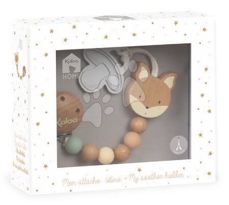 Pro miminka - Dřevěný řetízek na dudlík s liškou My Fox Soother Holder Home Kaloo - 3