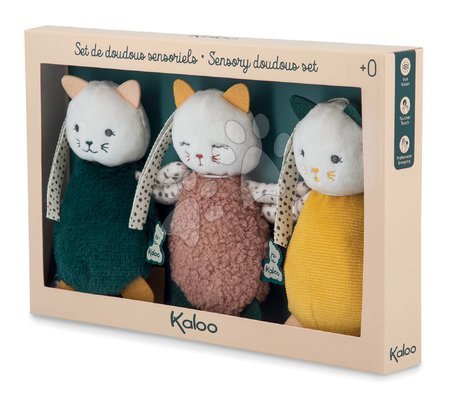 Hračky na mazlení DouDou - Plyšová koťata pro rozvoj smyslů miminka Cuddly Kitties Stimuli Kaloo - 7