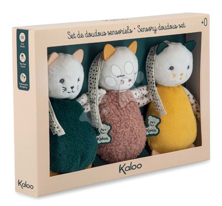 Hračky na mazlení DouDou - Plyšová koťata pro rozvoj smyslů miminka Cuddly Kitties Stimuli Kaloo - 8