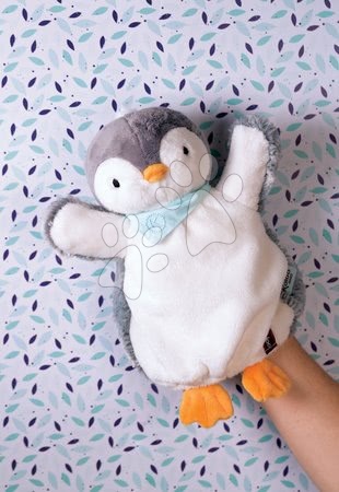 Lutke za najmlajše - Plišasti pingvin lutkovno gledališče Les Amis-Penguin Doudou Kaloo - 3