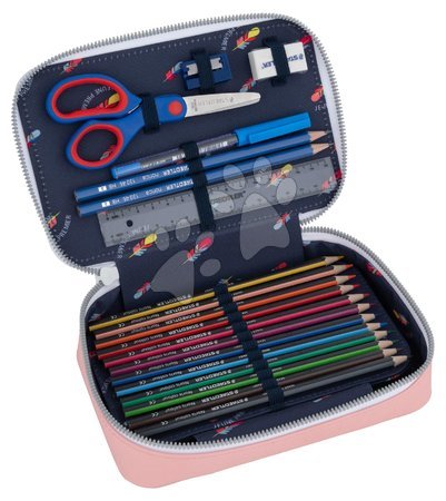 Školní penály - Školní penál Pencil Box Filled Cherry Pompon Jeune Premier - 2