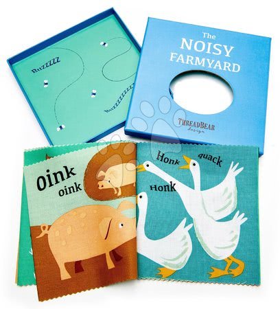 Hračky pre najmenších - Textilná knižka Noisy Farmyard Rag Book ThreadBear
