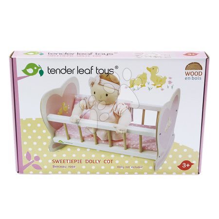 Dřevěné domky pro panenky - Dřevěná kolébka Sweetiepie Dolly Cot Tender Leaf Toys - 5