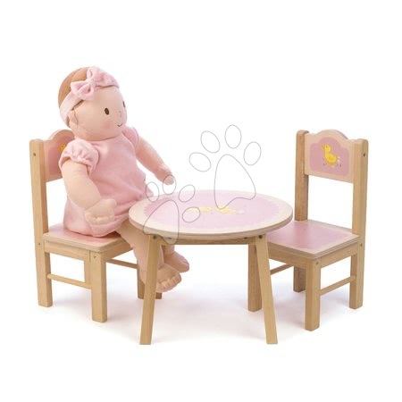 Dřevěné domky pro panenky - Dřevěný stůl se židlemi Sweetiepie Table&Chairs Tender Leaf Toys - 2