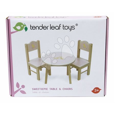 Dřevěné domky pro panenky - Dřevěný stůl se židlemi Sweetiepie Table&Chairs Tender Leaf Toys - 3